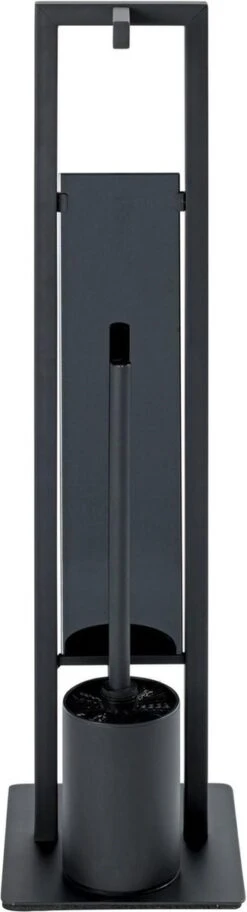WENKO Toiletbutler Rivalta Zwart - Toiletborstel Met Houder, Toiletrolhouder En Reserverolhouder -Badkamer Wijs 325x1200