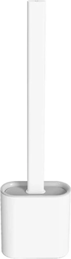 Easy Clean - Flexible Siliconen Wc Borstel Met Houder - Gesloten Onderkant - Ophangbaar - Vernieuwd Design - Toiletborstel - Wit - WC Borstel -Badkamer Wijs 333x1200