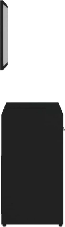 Decoways - Badkamermeubelset Spaanplaat Zwart -Badkamer Wijs 345x1200 2