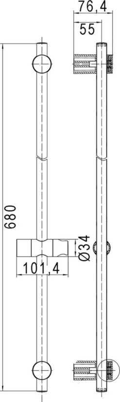 Ben Elan - Glijstang - Ronde Douchestang Voor Handdouche - 68cm - Chroom 10 Ben Elan - Glijstang - Ronde Douchestang Voor Handdouche - 68cm - Chroom -Badkamer Wijs 360x1200 1
