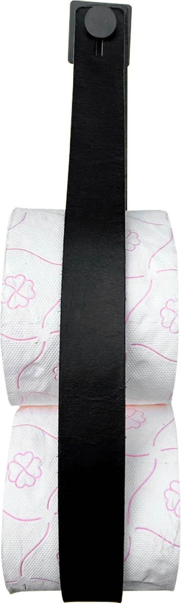 Luxe Leren Toiletrolhouder - Zwart - Reserverolhouder - 100% Volnerfleer - Hangend - Zonder Boren - WC Rol Houder - Closetrolhouder 4 Luxe Leren Toiletrolhouder - Zwart - Reserverolhouder - 100% Volnerfleer - Hangend - Zonder Boren - WC Rol Houder - Closetrolhouder - Afbeelding 2