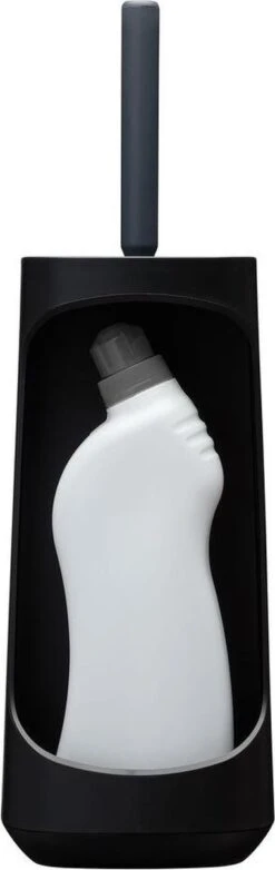 Tiger Tess - Toiletborstelhouder Met Opbergfunctie Vrijstaand En Swoop® Borstel Flexibel - Zwart / Antraciet -Badkamer Wijs 379x1200