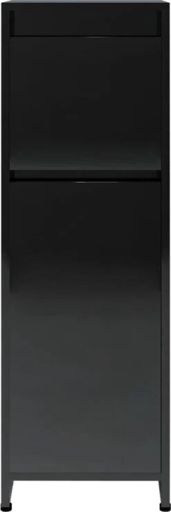 Furniture Limited - 4-delige Badkamermeubelset Bewerkt Hout Hoogglans Zwart -Badkamer Wijs 402x1200 3