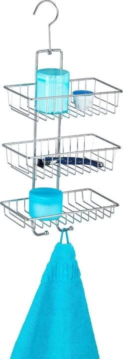 WENKO Doucherek Nivala 3-laags Chroom - Doucherek Zonder Boren - Doucherek Hangend -Badkamer Wijs 413x1200 1