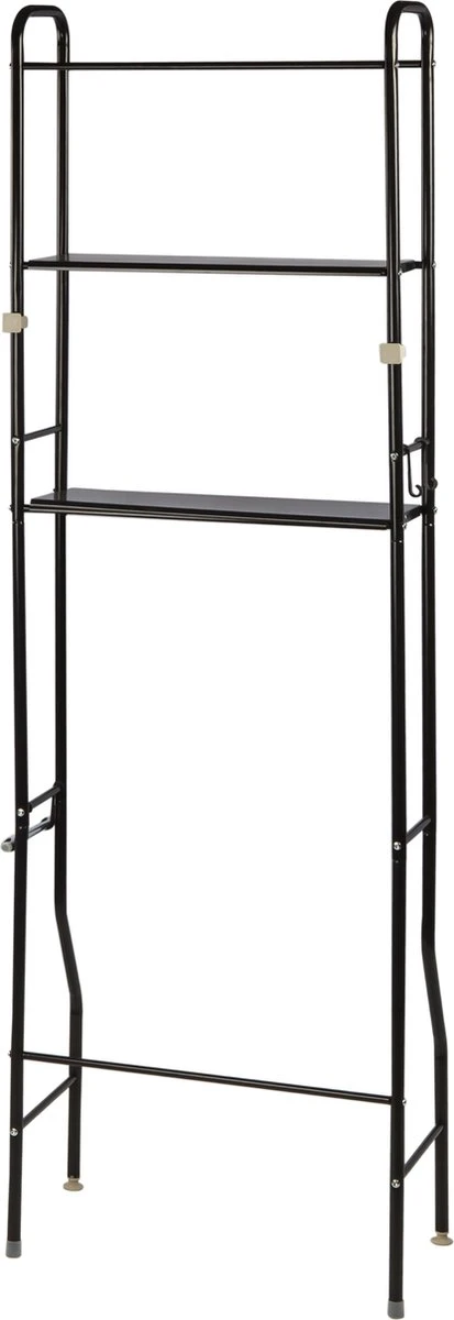 Alora Wc Opbergrek Tracy - Stellingkast Metaal - Opbergrek Metaal - Badkamerrek - Wc Kastje - Zwart 4 Alora Wc Opbergrek Tracy - Stellingkast Metaal - Opbergrek Metaal - Badkamerrek - Wc Kastje - Zwart - Afbeelding 2