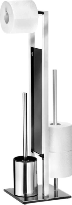 WENKO Toiletbutler Rivalta RVS Glanzend - Toiletborstel Met Houder, Toiletrolhouder En Reserverolhouder -Badkamer Wijs 423x1200