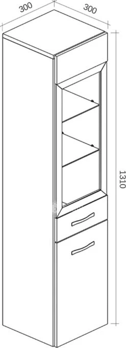 Badplaats Badkamerkast Rio 30 X 30 X 131 Cm - Zwart Hoogglans - Hangende Kolomkast Met 2 Deuren -Badkamer Wijs 437x1200 3