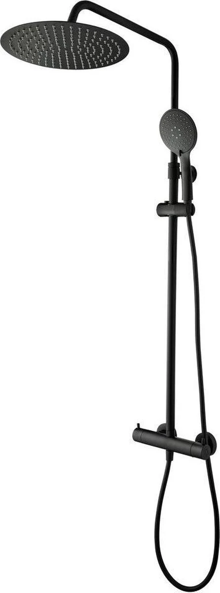 Tiger Twiss Doucheset - Regendouche Ø 30 Cm - Handdouche Ø 12 Cm - Met Thermostaatkraan - 3 Standen - Mat Zwart 3 Tiger Twiss Doucheset - Regendouche Ø 30 Cm - Handdouche Ø 12 Cm - Met Thermostaatkraan - 3 Standen - Mat Zwart