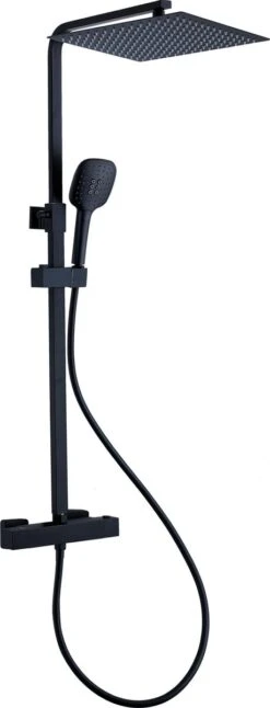 Viidako Kimii Doucheset Opbouw Compleet – Mat Zwart – Vierkant 30 Cm X 30 Cm - Sedal Binnenwerk -Thermostaatkraan – Zeer Goede Kwaliteit – RVS En Messing – Design -Badkamer Wijs 459x1200 1