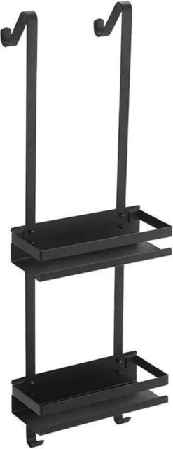 MD Creations ® – Doucherek Zonder Boren - Hangend Met Zuignappen Aan Douchewand – Douchebakje - Doucherek Haak - RVS - 74 X 25 X 10 Cm -Badkamer Wijs 463x1200