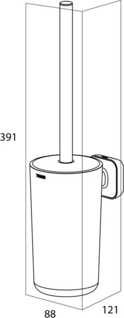 Tiger Carv - Toiletborstel Met Houder - Zwart -Badkamer Wijs 469x1200