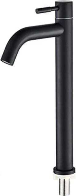 Merkloos Badkamermeubel Kraan Wastafelkraan Type: 8302A - 30cm Hoog - Alleen Koud Water - Mat Zwart -Badkamer Wijs 469x1200 3