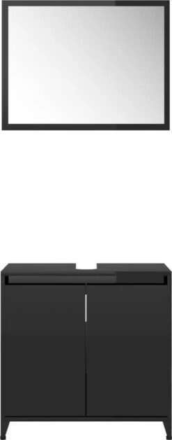 Furniture Limited - 4-delige Badkamermeubelset Bewerkt Hout Hoogglans Zwart -Badkamer Wijs 471x1200 1
