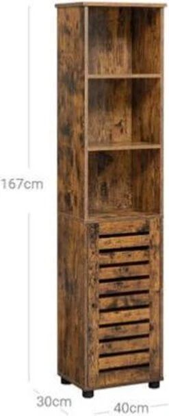 Segenn's Badkamerkast - Badkamerkasten Hoog - Opbergkast - Staande Kast - Industrieel - 3 Open Planken - 40 X 30 X 167 Cm - Rustiek Bruin 10 Segenn's Badkamerkast - Badkamerkasten Hoog - Opbergkast - Staande Kast - Industrieel - 3 Open Planken - 40 X 30 X 167 Cm - Rustiek Bruin -Badkamer Wijs 488x1200 1