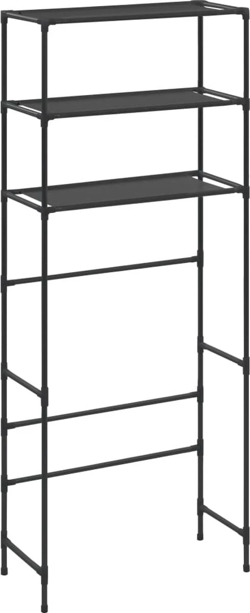 VidaXL Opbergrek Voor Boven Wasmachine 3-laags 69x28x169 Cm Zwart 5 VidaXL Opbergrek Voor Boven Wasmachine 3-laags 69x28x169 Cm Zwart - Afbeelding 3