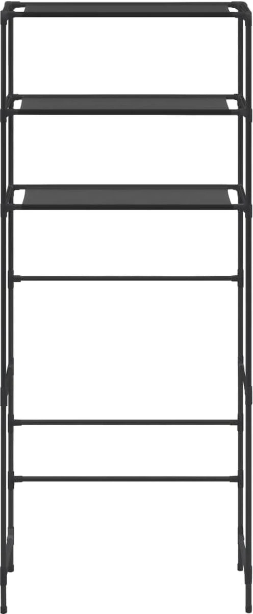 VidaXL Opbergrek Voor Boven Wasmachine 3-laags 69x28x169 Cm Zwart 9 VidaXL Opbergrek Voor Boven Wasmachine 3-laags 69x28x169 Cm Zwart - Afbeelding 7