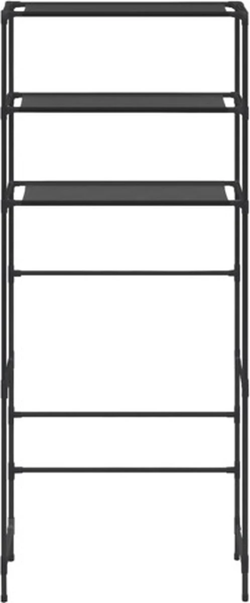 VidaXL Opbergrek Voor Boven Wasmachine 3-laags 69x28x169 Cm Zwart 12 VidaXL Opbergrek Voor Boven Wasmachine 3-laags 69x28x169 Cm Zwart - Afbeelding 10