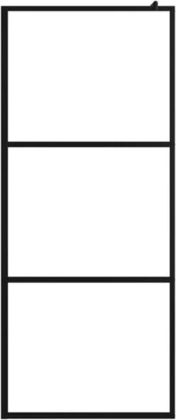 VidaXL Inloopdouchewand Transparant 90x195 Cm ESG-glas Zwart -Badkamer Wijs 503x1200 1