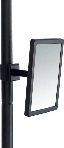 WENKO Telescopisch Doucherek Big Black 3-laags Met Spiegel Zilver/zwart - Bevestigen Zonder Boren -Badkamer Wijs 523x1200 1