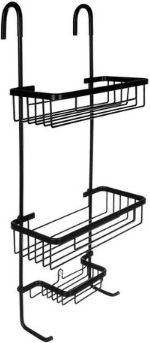 Recalma Doucherek 3 Laags - Monteren Zonder Boren - Zwart - Zuignap - Ook Voor Grote Flessen - Opbergrek Douche - 3 Etages 3 Recalma Doucherek 3 Laags - Monteren Zonder Boren - Zwart - Zuignap - Ook Voor Grote Flessen - Opbergrek Douche - 3 Etages