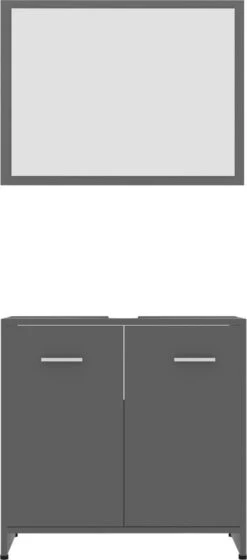 Decoways - Badkamermeubelset Spaanplaat Grijs -Badkamer Wijs 529x1200