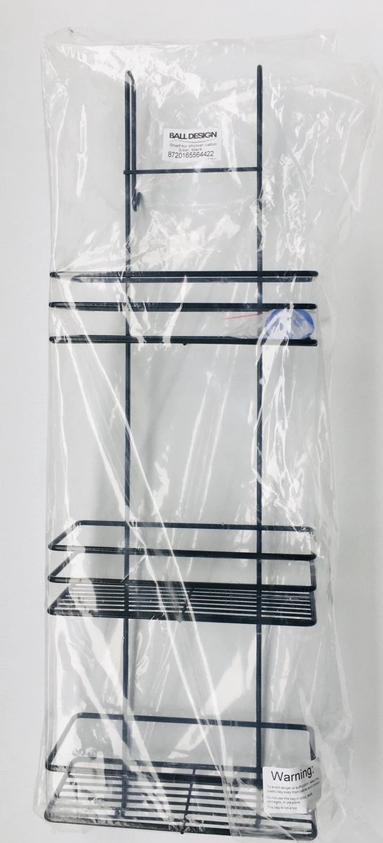 Ball Design Zwart Doucherek-3 Laags Hangend-Zonder Boren-Zwart 9 Ball Design Zwart Doucherek-3 Laags Hangend-Zonder Boren-Zwart - Afbeelding 7