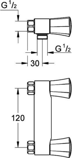 GROHE Costa L Douchekraan - Mengkraan - 12 Cm Hartafstand -Badkamer Wijs 549x1200 1