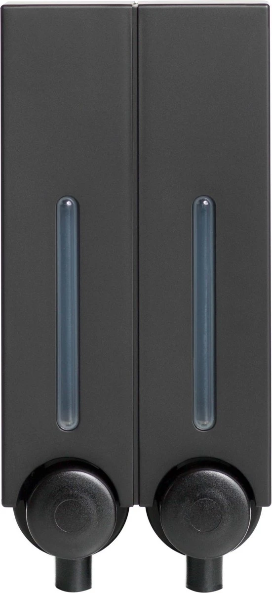 Aquathof, Zeepdispenser, Mat Zwart, 2 Kamer, 2 Reservoirs, 2x250ml - Hangend - Wandmontage 7 Aquathof, Zeepdispenser, Mat Zwart, 2 Kamer, 2 Reservoirs, 2x250ml - Hangend - Wandmontage - Afbeelding 5