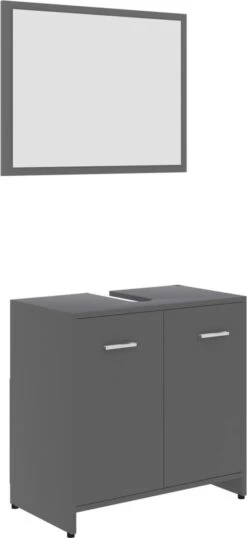 Decoways - Badkamermeubelset Spaanplaat Grijs -Badkamer Wijs 551x1200