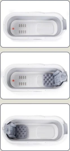 HelloBath Opvouwbaar Zitbad - Bath Bucket - 148cm - 220L - Extra Lang - Incl. Badkussen & Opberghoes -Badkamer Wijs 559x1200 3