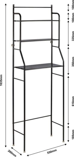 Alora Wc Rek Opbergrek - Stellingkast Metaal - Opbergrek Metaal - Badkamerrek - Wc Kastje - Zwart - Wc Meubel 13 Alora Wc Rek Opbergrek - Stellingkast Metaal - Opbergrek Metaal - Badkamerrek - Wc Kastje - Zwart - Wc Meubel -Badkamer Wijs 565x1200 4