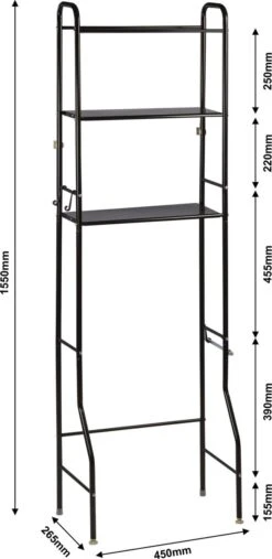 Alora Wc Opbergrek Tracy - Stellingkast Metaal - Opbergrek Metaal - Badkamerrek - Wc Kastje - Zwart 12 Alora Wc Opbergrek Tracy - Stellingkast Metaal - Opbergrek Metaal - Badkamerrek - Wc Kastje - Zwart -Badkamer Wijs 585x1200 7