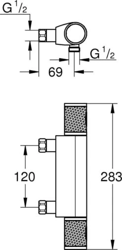 GROHE Grohtherm 1000 Performance Thermostatische Douchekraan - 12cm - Zonder Koppelingen - Chroom - 34778000 -Badkamer Wijs 585x1200 8
