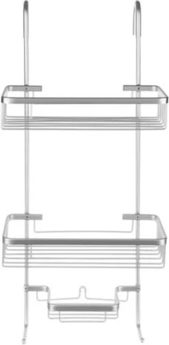 SIEPS Luxe Doucherek Zilver - Doucherek Zonder Boren - Doucherek Hangend - Doucherekje - Doucherekjes - Aluminium -Badkamer Wijs 588x1200