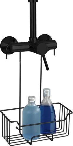 WENKO Doucherek Milo 25x36cm RVS Zwart - Doucherek Zonder Boren - Doucherek Hangend Zwart -Badkamer Wijs 601x1200 1