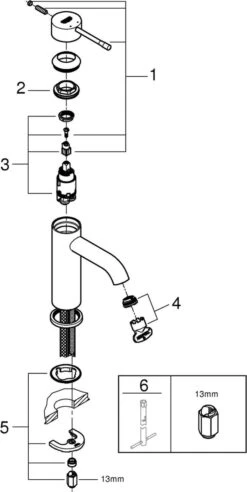 GROHE Essence New Wastafelkraan - Met EcoJoy® - Lage Uitloop - Chroom - 23590001 -Badkamer Wijs 602x1200 4