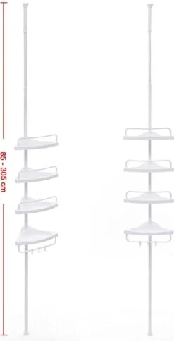 Hoppa! Telescopisch Doucherek Zonder Boren / Uitschuifbaar Douche Rek Van 85-305 Cm - Badopbergrek - Wit 18 Hoppa! Telescopisch Doucherek Zonder Boren / Uitschuifbaar Douche Rek Van 85-305 Cm - Badopbergrek - Wit -Badkamer Wijs 613x1200 2