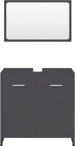Decoways - Badkamermeubelset Spaanplaat Grijs -Badkamer Wijs 617x1200