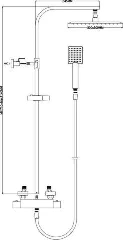 4bathroomz® Zwarte Regendouche Met Thermostaatkraan - 30 Cm Vierkant -Badkamer Wijs 618x1200 2
