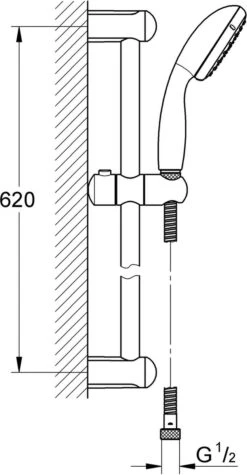 GROHE New Tempesta Doucheset - 60cm - ø 10 Cm - 1 Straalstand - Chroom - 27924001 13 GROHE New Tempesta Doucheset - 60cm - ø 10 Cm - 1 Straalstand - Chroom - 27924001 -Badkamer Wijs 624x1200 3