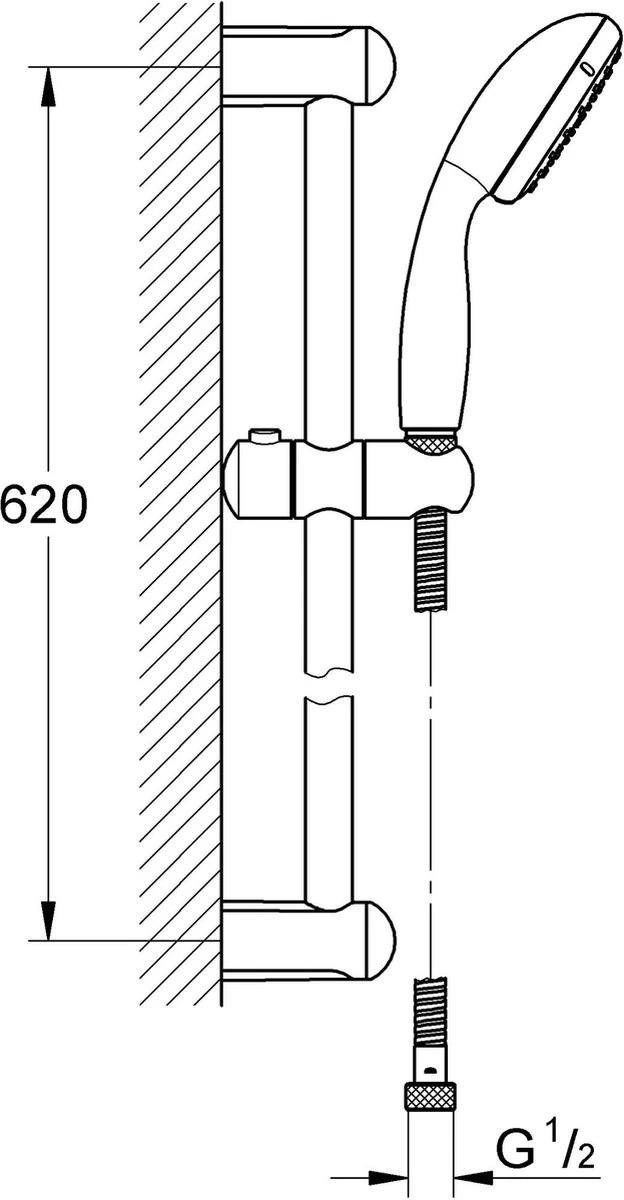 GROHE New Tempesta Doucheset - 60cm - ø 10 Cm - 1 Straalstand - Chroom - 27924001 5 GROHE New Tempesta Doucheset - 60cm - ø 10 Cm - 1 Straalstand - Chroom - 27924001 - Afbeelding 3
