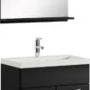 Badplaats Badkamermeubel Montreal Set 02 60 Cm X 35 Cm - Zwart Hoogglans - Badmeubel Met Spiegel -Badkamer Wijs 628x1200