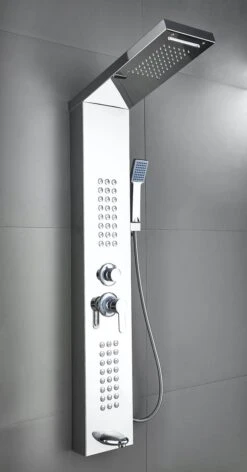 Badplaats Douchepaneel Toulon - RVS - Regendouche Met Mengkraan En Douchekop -Badkamer Wijs 628x1200 2
