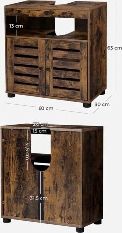 Soof&Tess Badkamerkast - Wastafelmeubel - Wastafel Onderkast - 60 X 30 X 63 - Bruin -Badkamer Wijs 628x1200 4