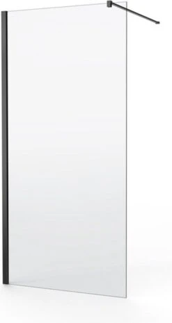 Saniclass Bellini Inloopdouche - Douchewand - 30x200cm - 8mm Veiligheidsglas - Anti Kalk - Mat Zwart