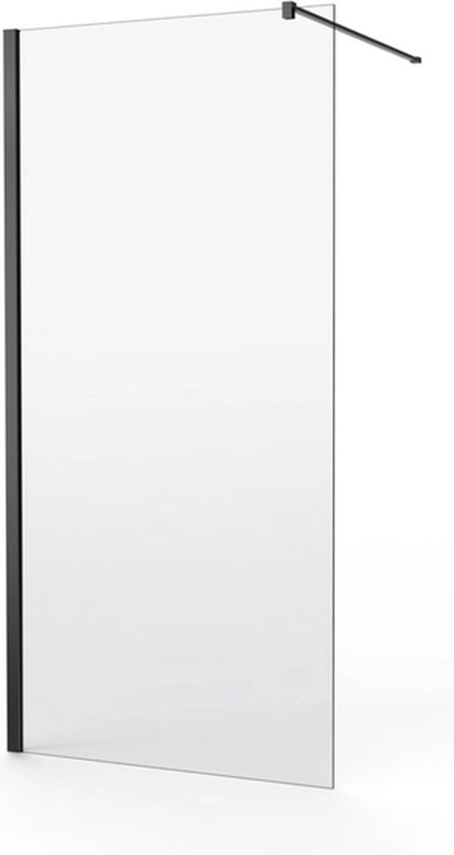 Saniclass Bellini Inloopdouche - Douchewand - 30x200cm - 8mm Veiligheidsglas - Anti Kalk - Mat Zwart 3 Saniclass Bellini Inloopdouche - Douchewand - 30x200cm - 8mm Veiligheidsglas - Anti Kalk - Mat Zwart