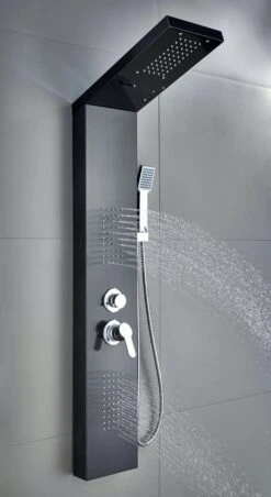 Badplaats Douchepaneel Aras - Zwart - Regendouche Met Mengkraan En Douchekop 11 Badplaats Douchepaneel Aras - Zwart - Regendouche Met Mengkraan En Douchekop -Badkamer Wijs 656x1200 2