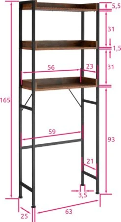 Tectake - Badkamerrek Seattle - Industrial Dark - 404435 -Badkamer Wijs 656x1200 3
