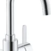 GROHE Eurosmart Cosmopolitan Wastafelkraan - Hoge C-uitloop - Met Trekwaste - Chroom - 32830001 1 GROHE Eurosmart Cosmopolitan Wastafelkraan - Hoge C-uitloop - Met Trekwaste - Chroom - 32830001 -Badkamer Wijs 658x1200