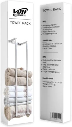 VDN Stainless Handdoekrek - Handdoekrek Badkamer - RVS - Handdoekenrek - Handdoekhouder -Badkamer Wijs 676x1200